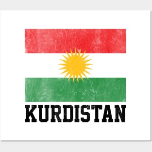 Kurdistan / Faded Vintage-Style Flag Design Posters and Art